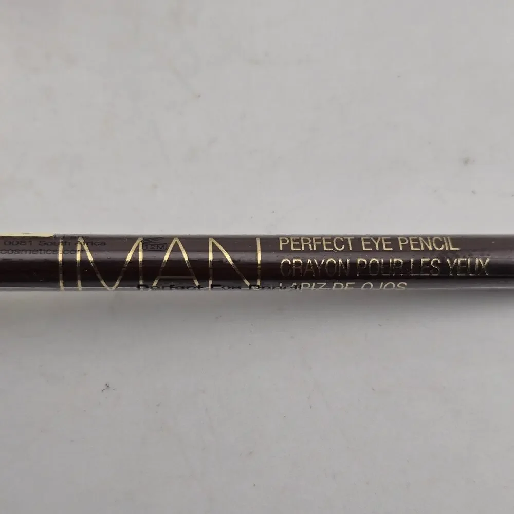 IMAN Perfect Eye Pencil Eyeliner Set Of 4 Jet Black w/ Sharpener Cap .05 Oz New